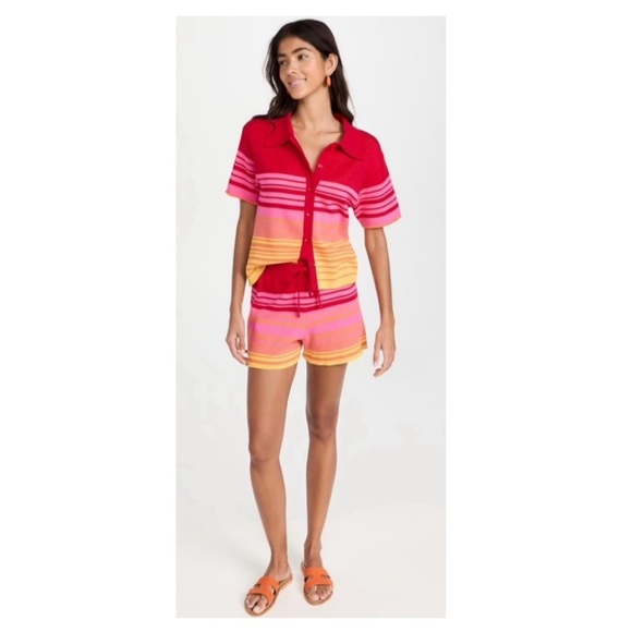 Monrow Cotton Sunset Sweater Easy Shorts. - Picture 2 of 8